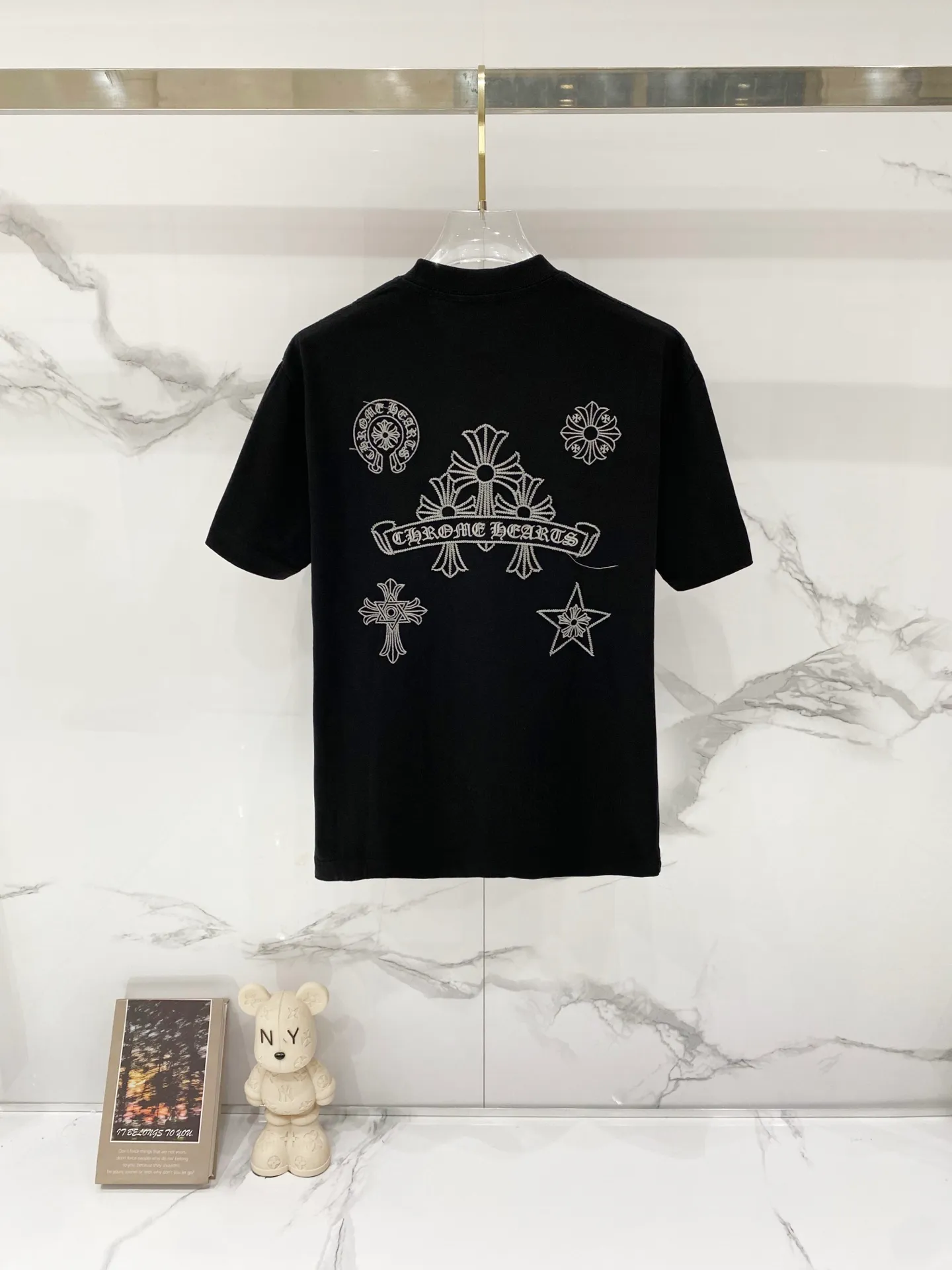 Chrome Hearts/ - Retro T LOGO Quality 100 ％ Versatile Size:S-XL :Black.White.